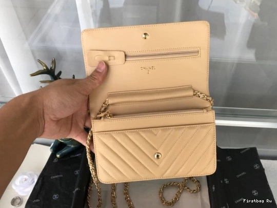 Firstbag Ru Silver Gold Bag CHANEL Hardware  Flap  With Lambskin 0716